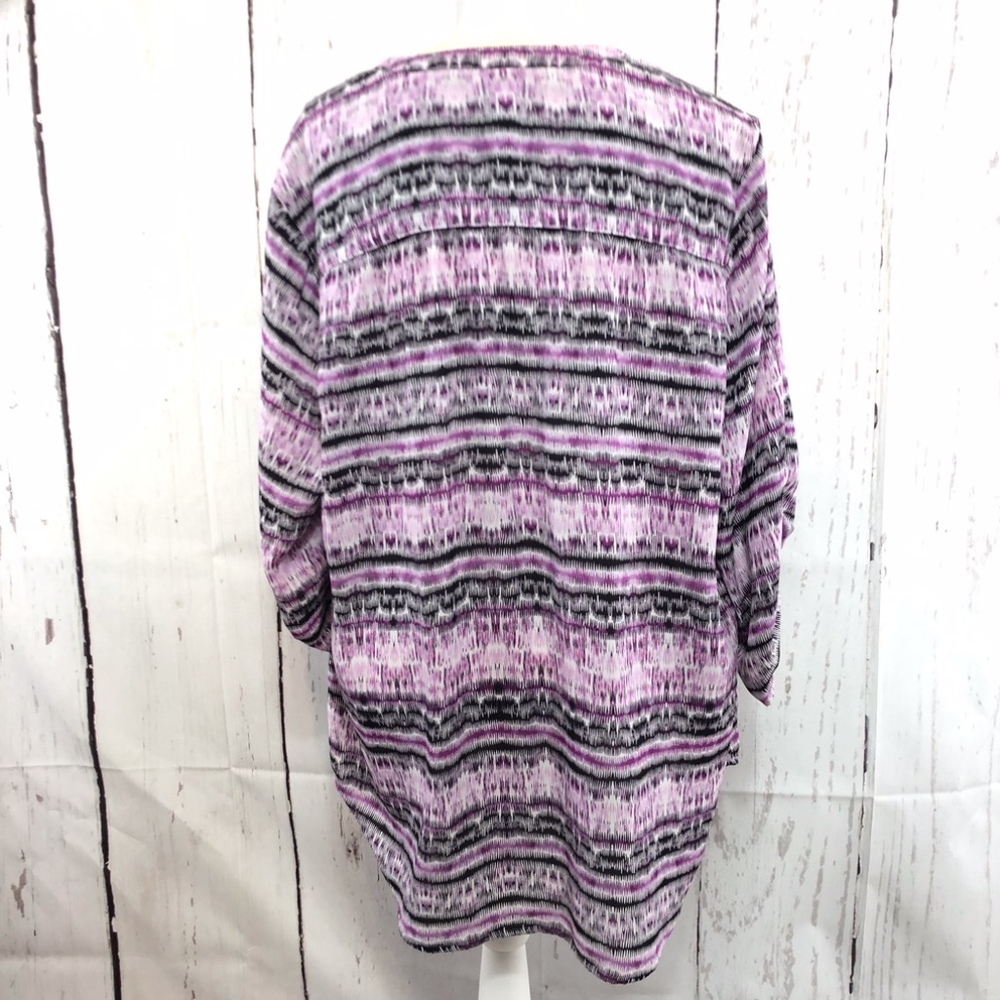 FADED GLORY 3/4 SLEEVE BLOUSE RIPPED 2X - Picture 2 of 8
